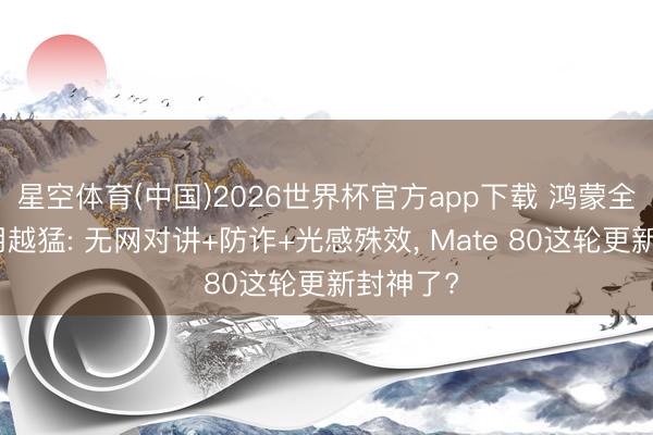 星空体育(中国)2026世界杯官方app下载 鸿蒙全家桶越用越猛: 无网对讲+防诈+光感殊效， Mate 80这轮更新封神了?