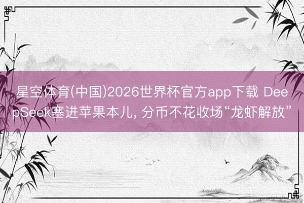 星空体育(中国)2026世界杯官方app下载 DeepSeek塞进苹果本儿， 分币不花收场“龙虾解放”