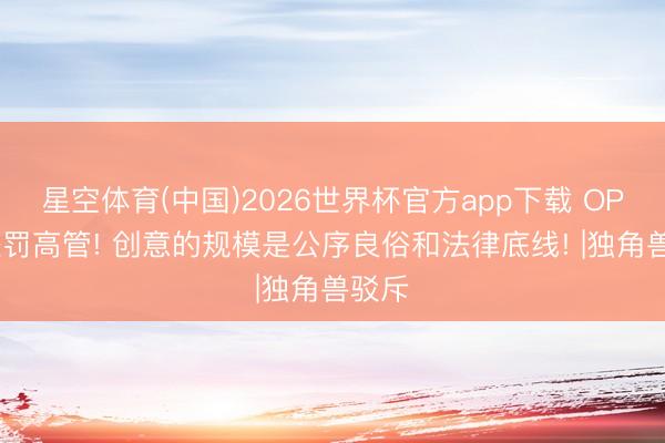 星空体育(中国)2026世界杯官方app下载 OPPO处罚高管! 创意的规模是公序良俗和法律底线! |独角兽驳斥