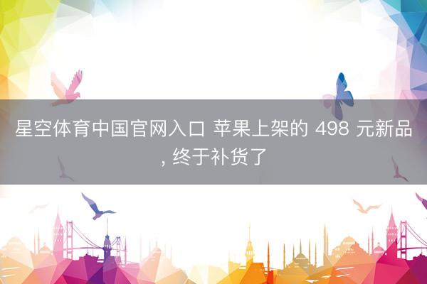 星空体育中国官网入口 苹果上架的 498 元新品， 终于补货了