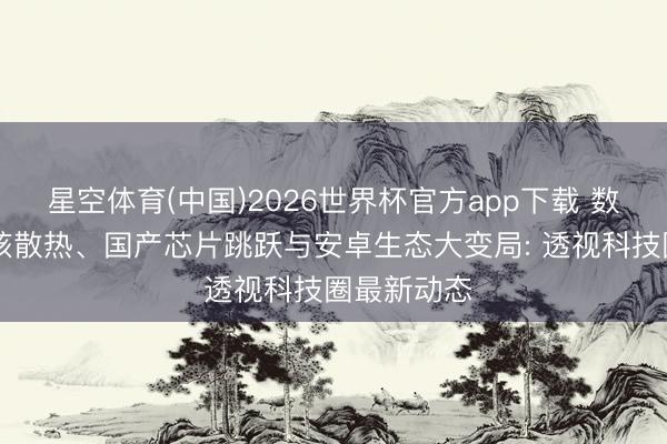星空体育(中国)2026世界杯官方app下载 数智速报|硬核散热、国产芯片跳跃与安卓生态大变局: 透视科技圈最新动态
