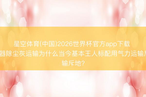 星空体育(中国)2026世界杯官方app下载 除尘器除尘灰运输为什么当今基本王人标配用气力运输斥地?
