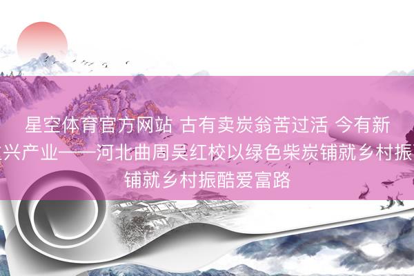 星空体育官方网站 古有卖炭翁苦过活 今有新农东谈主兴产业——河北曲周吴红校以绿色柴炭铺就乡村振酷爱富路