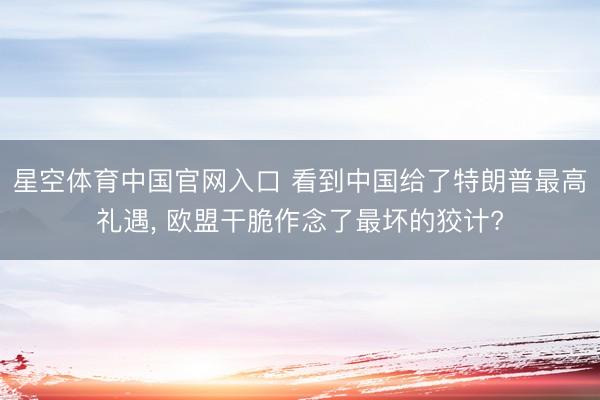 星空体育中国官网入口 看到中国给了特朗普最高礼遇， 欧盟干脆作念了最坏的狡计?