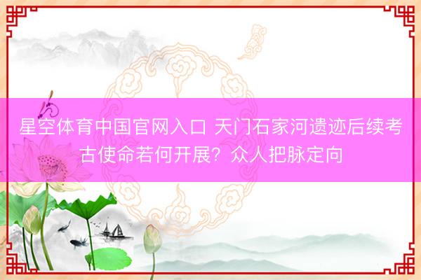 星空体育中国官网入口 天门石家河遗迹后续考古使命若何开展？众人把脉定向