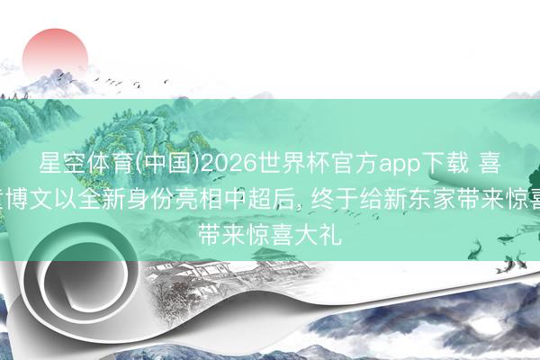星空体育(中国)2026世界杯官方app下载 喜信! 黄博文以全新身份亮相中超后， 终于给新东家带来惊喜大礼