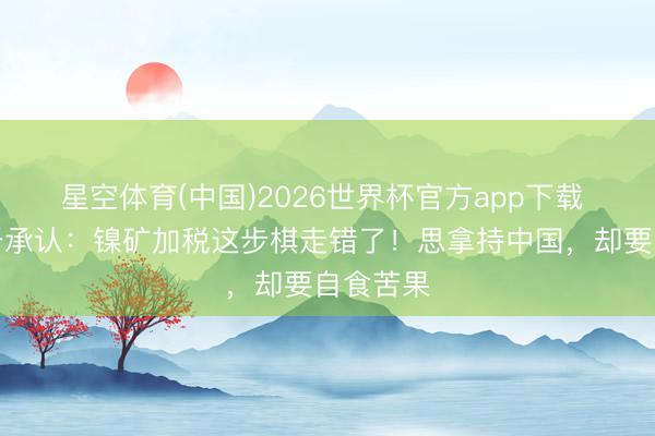 星空体育(中国)2026世界杯官方app下载 印尼终于承认：镍矿加税这步棋走错了！思拿持中国，却要自食苦果