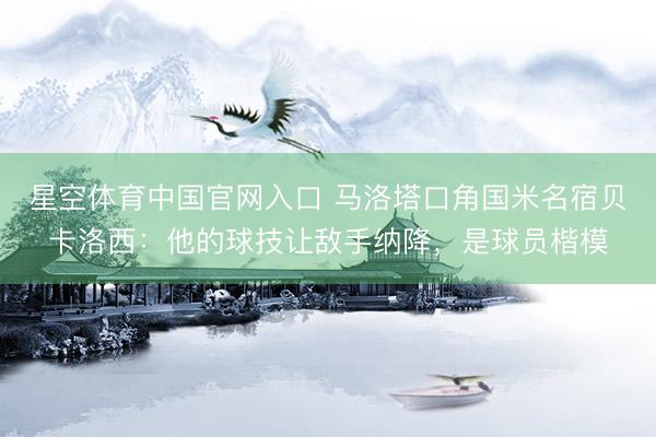 星空体育中国官网入口 马洛塔口角国米名宿贝卡洛西：他的球技让敌手纳降，是球员楷模