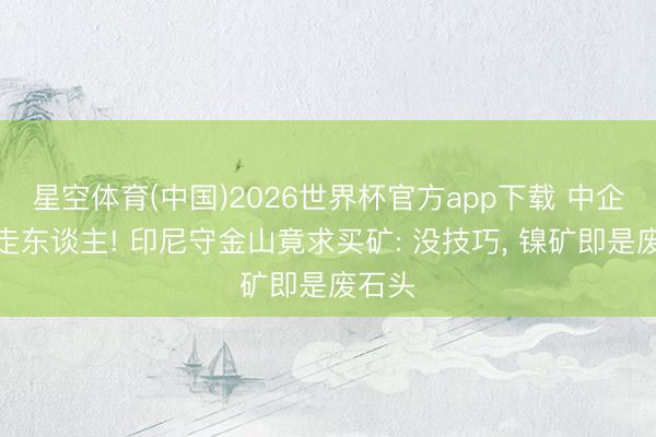 星空体育(中国)2026世界杯官方app下载 中企拉闸走东谈主! 印尼守金山竟求买矿: 没技巧， 镍矿即是废石头