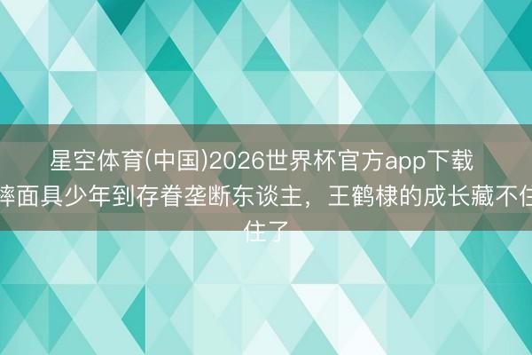星空体育(中国)2026世界杯官方app下载 从摔面具少年到存眷垄断东谈主，王鹤棣的成长藏不住了