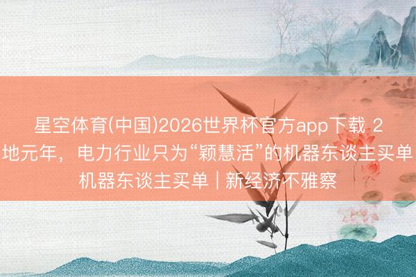 星空体育(中国)2026世界杯官方app下载 2026具身智能落地元年,电力行业只为“颖慧活”的机器东谈主买单 | 新经济不雅察