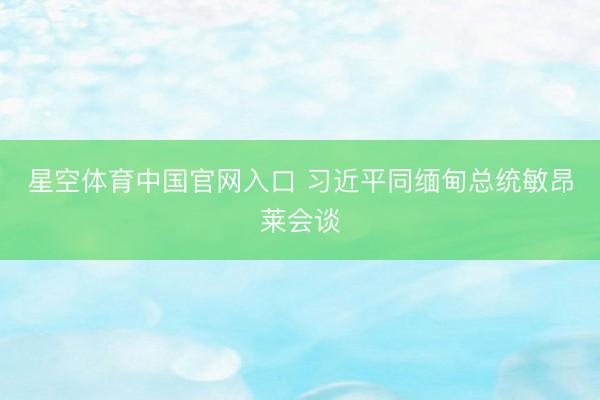 星空体育中国官网入口 习近平同缅甸总统敏昂莱会谈